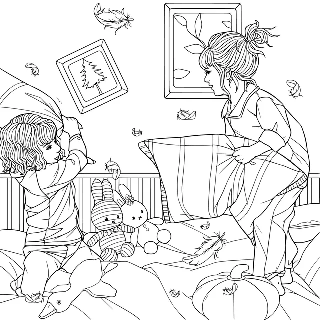 Joyful Pillow Fight