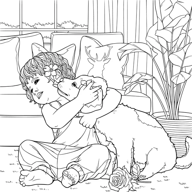 A Heart - warming Moment between a Girl and a Dog