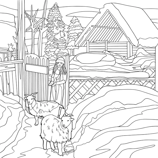 Shepherdess in Winter