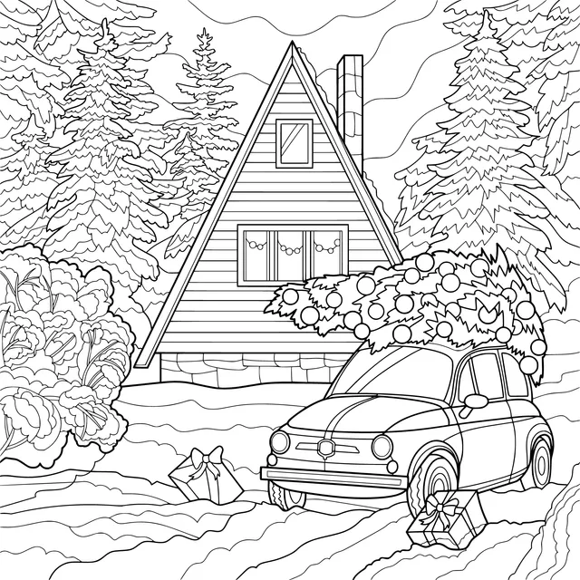 Christmas Preparations by the Winter Cottage