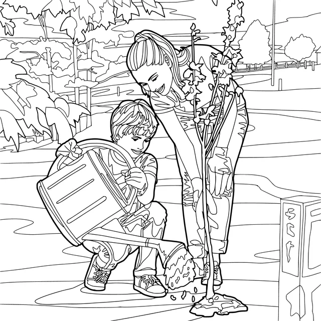 Mother - son tree - planting