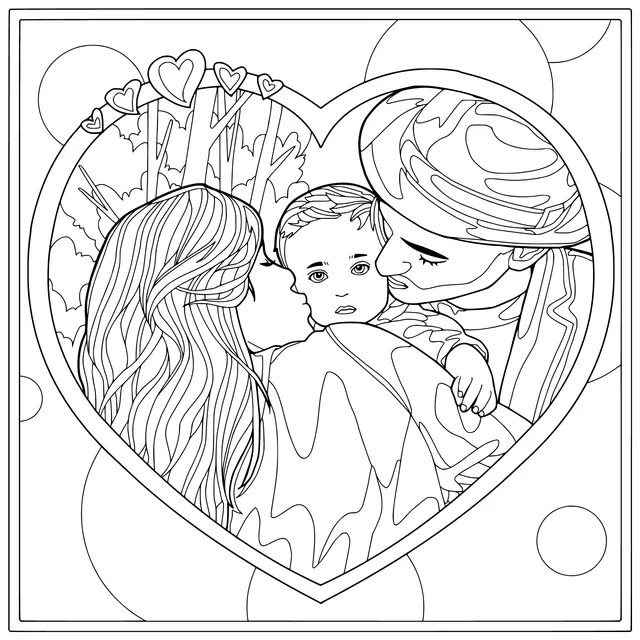 Warm Parent - Child Kissing Moment