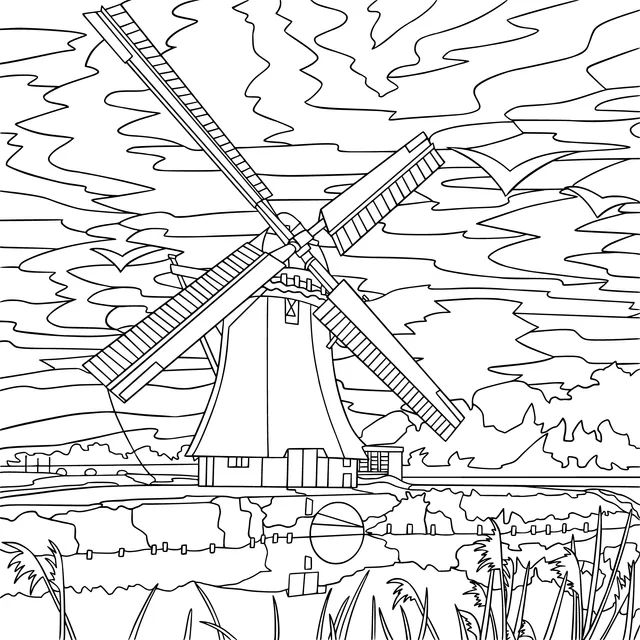 Windmill at Sunset