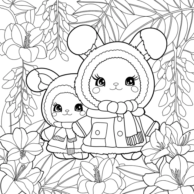 Cute baby mice in the flower丛
