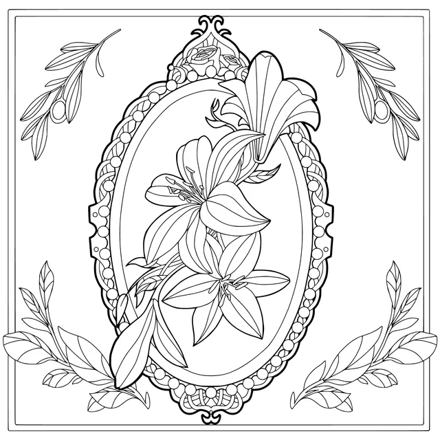 Vintage - style Lily Decorative Pattern