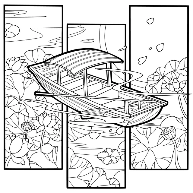 A Boat in the Lotus Pond