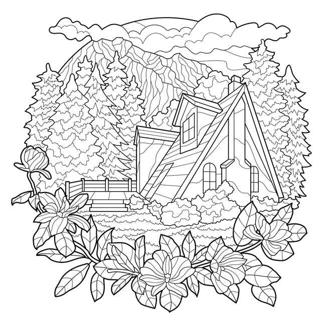 Cottage in the Mountains and Forests