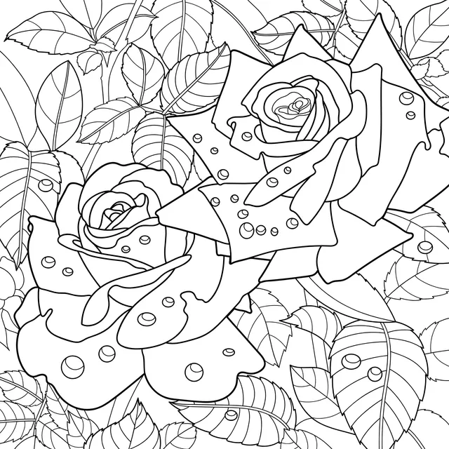 Roses with Dew Drops