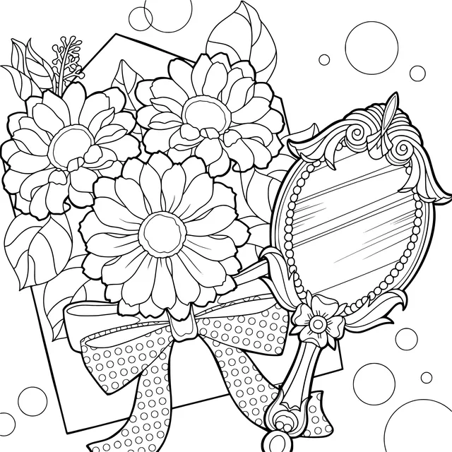 Bouquet and Vintage Mirror