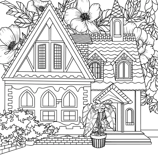 Dreamy Cottage Surrounded by Flowers