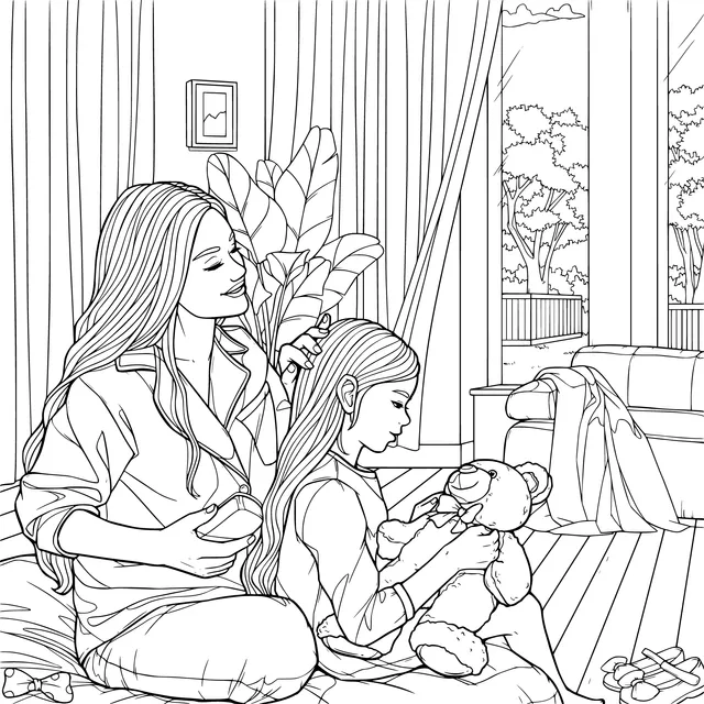 Warm mother - daughter time