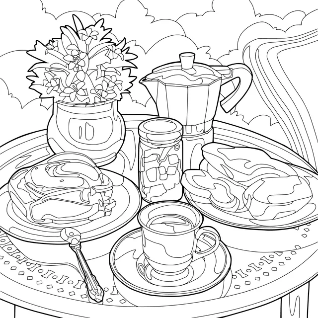 A Cozy Outdoor Breakfast Time