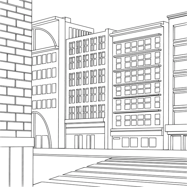 Colorful City Buildings