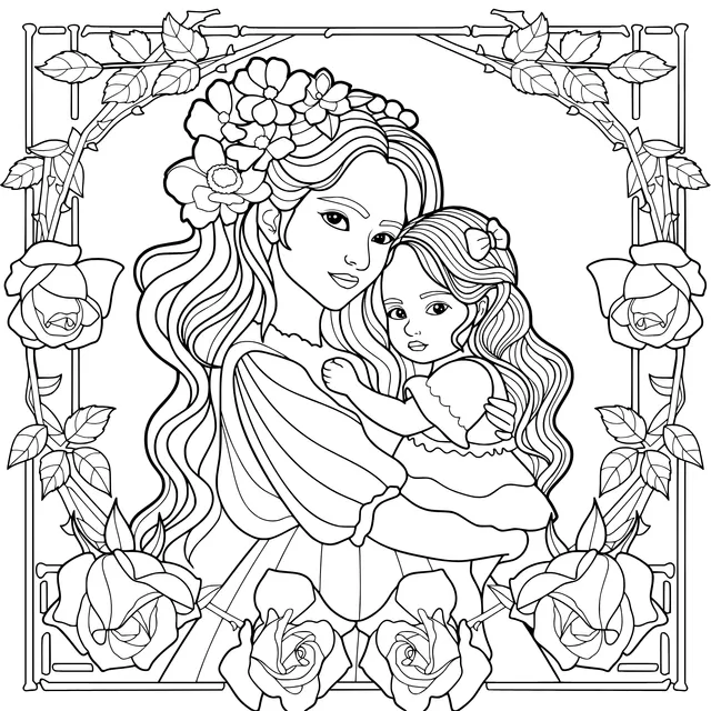 Warm embrace between mother and daughter