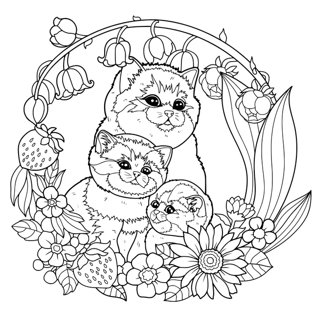Adorable Cats and Flowers