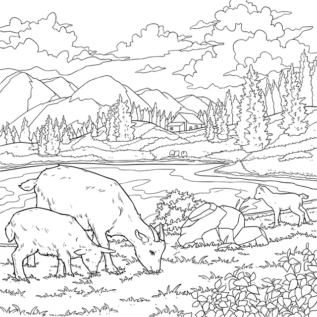 Mountain Pasture Scene