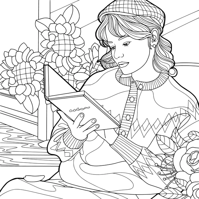 A Woman Immersed in Reading