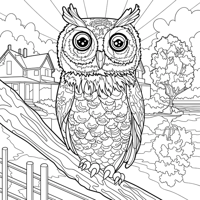 Owl Perched on a Branch