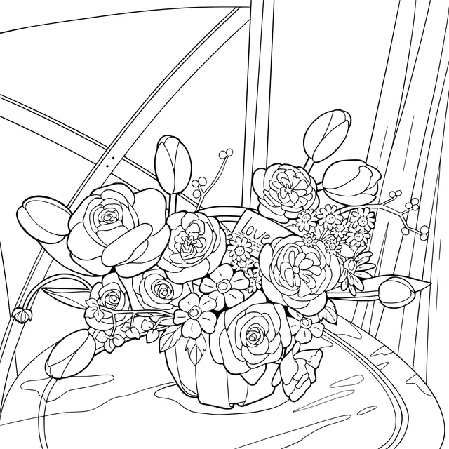 Colorful Bouquet on the Chair