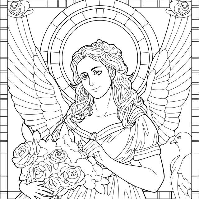 Angel Holding Flowers