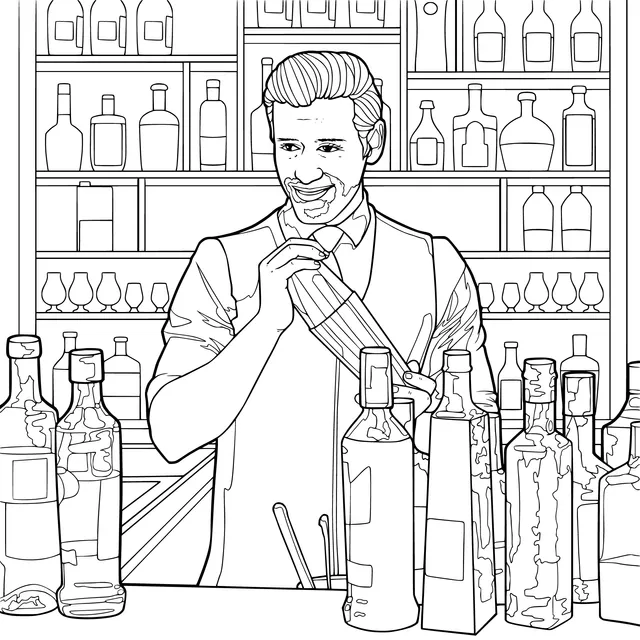 Bartender making a drink