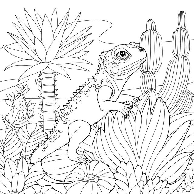 Lizard in the Flower Bed