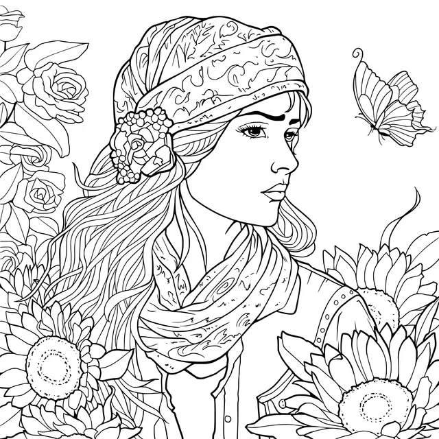 Woman among Flowers