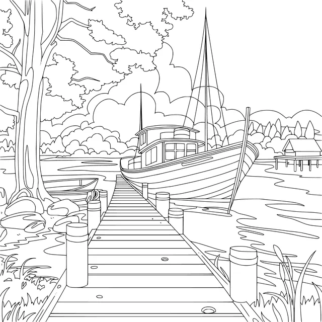 Quiet lakeside dock
