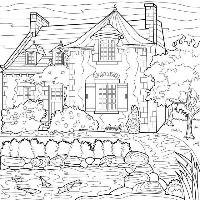 Rustic Cottage with Pond