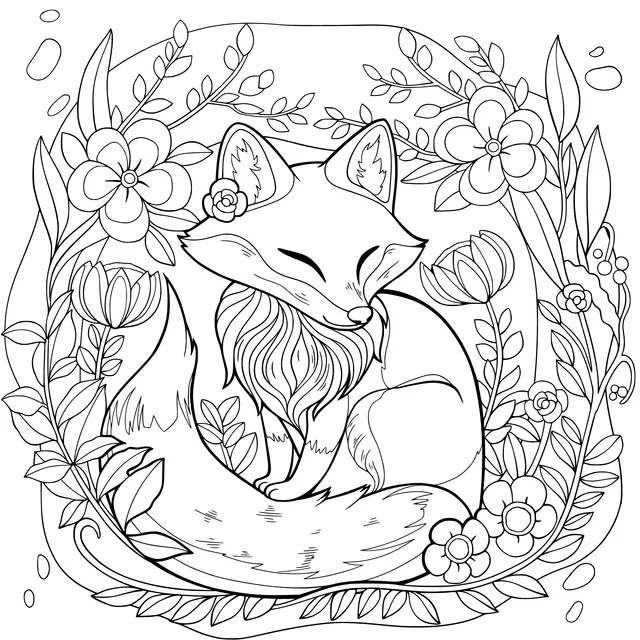 Fox in the Flower丛