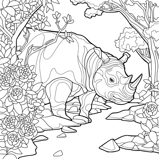 Rhino by the Stream