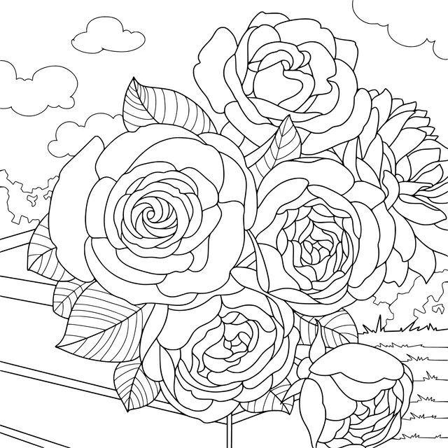 Colorful Bouquet of Roses