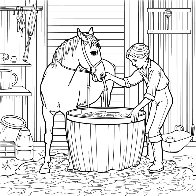 Bathing a Horse