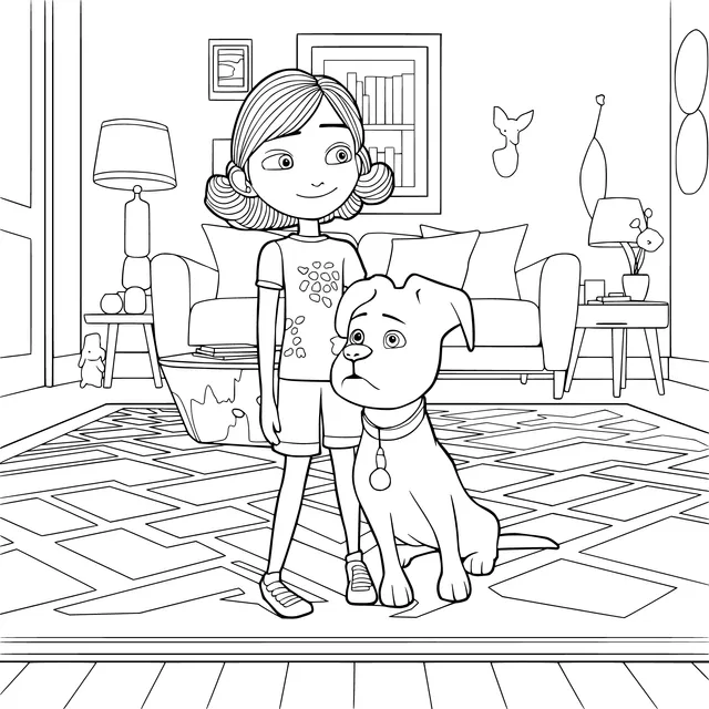 Girl and Her Pet Dog