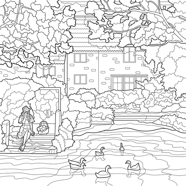 A Woman Admiring the Scenery by the Lake