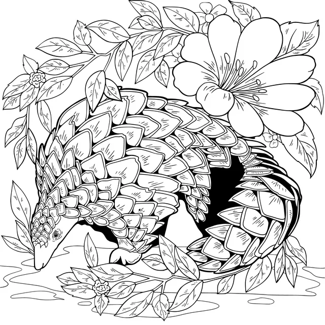 Pangolin in the Flower丛