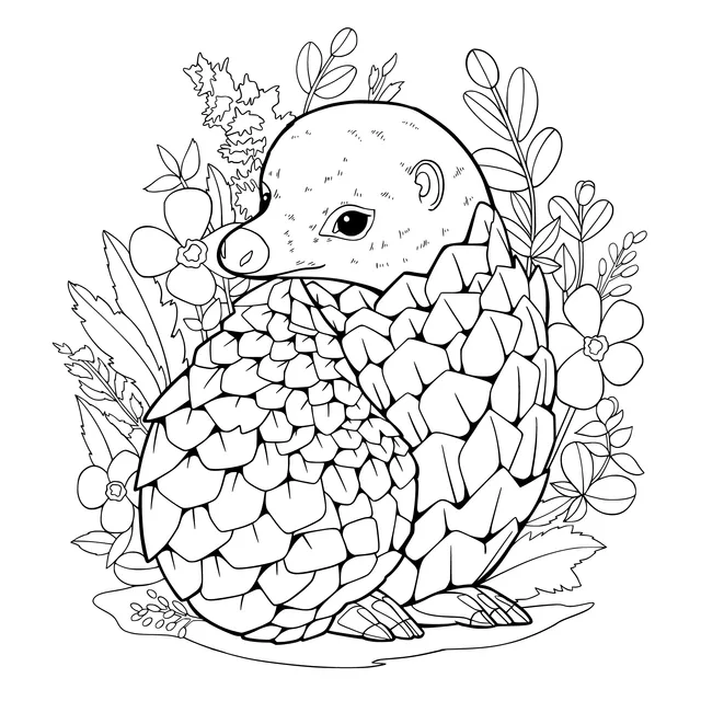 Pangolin in the Flowers