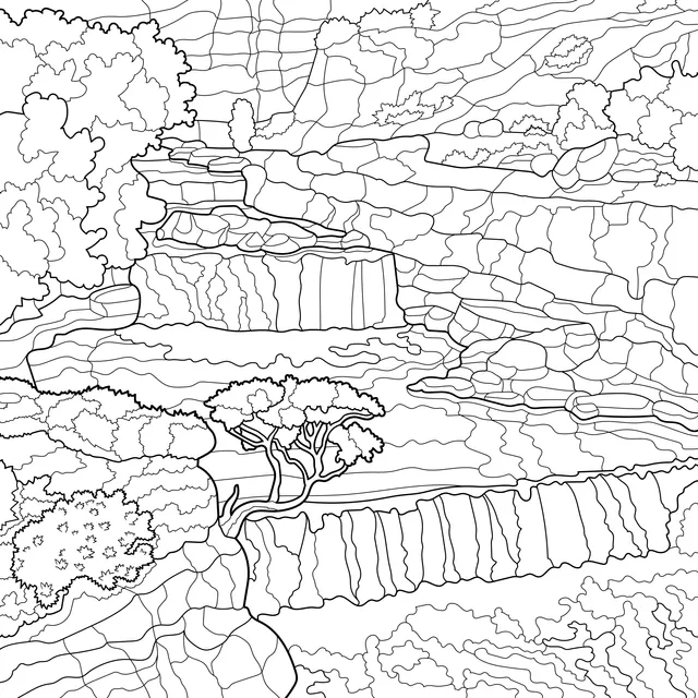 Mountain Waterfall Landscape
