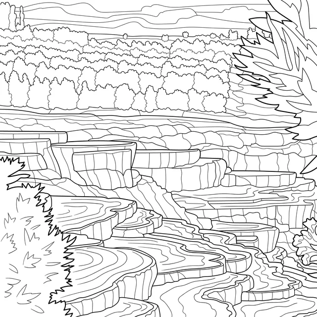 Beautiful Cascading Water Scene