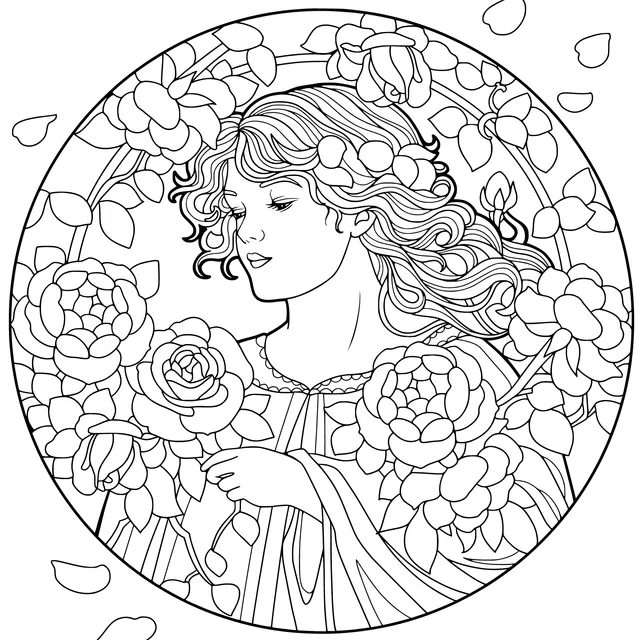 Woman Surrounded by Roses