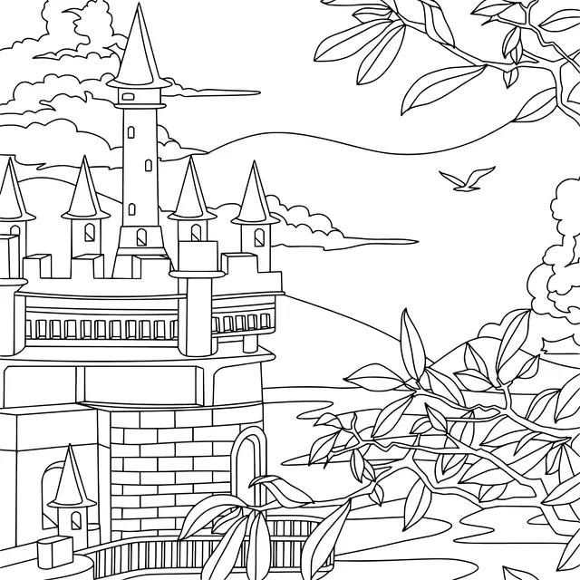Dreamy Castle Landscape