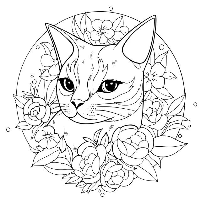 Cat in the Flower Bed