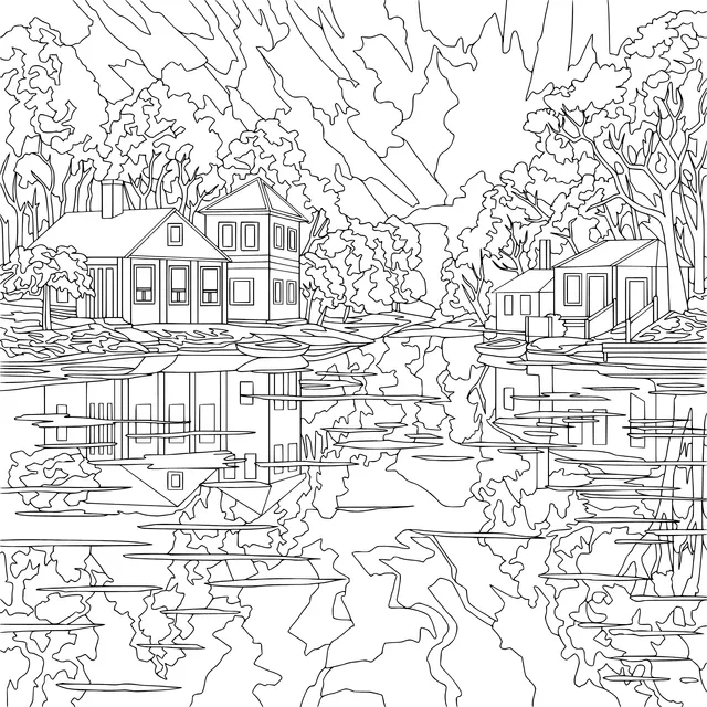 Autumn Riverside Scenery