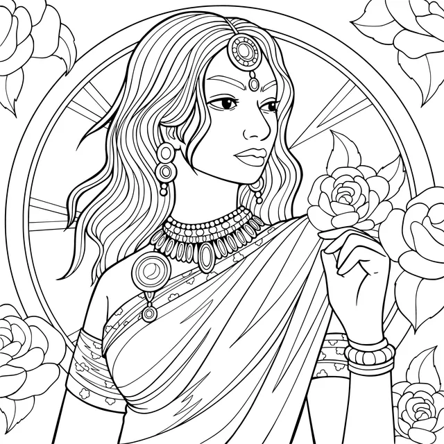 Beautiful Woman in Sari