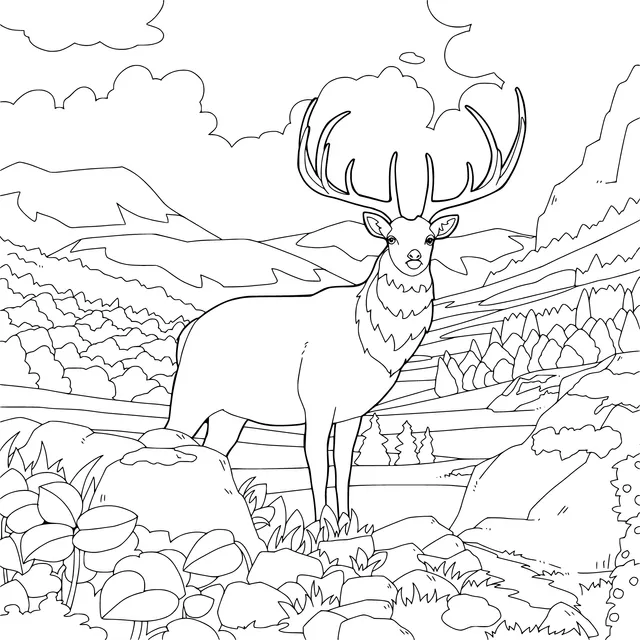 Stag in the Mountains