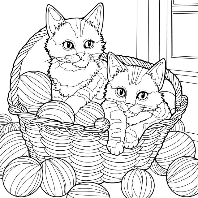 Two Kittens in a Basket