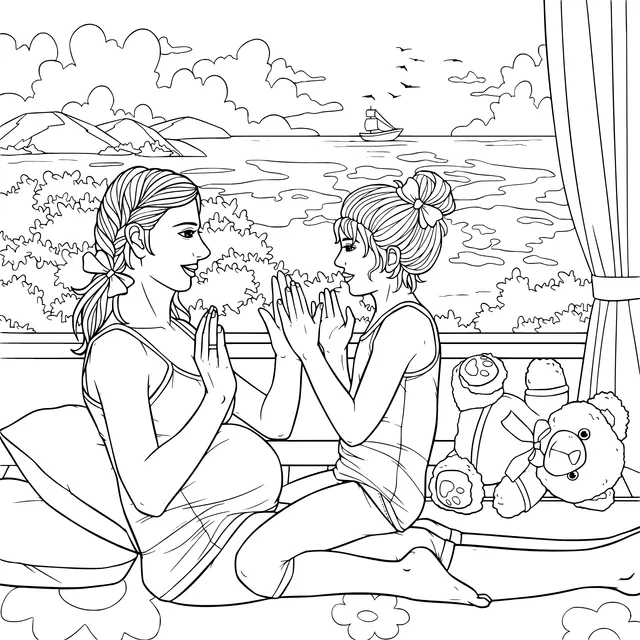 A warm moment of interaction between mother and daughter