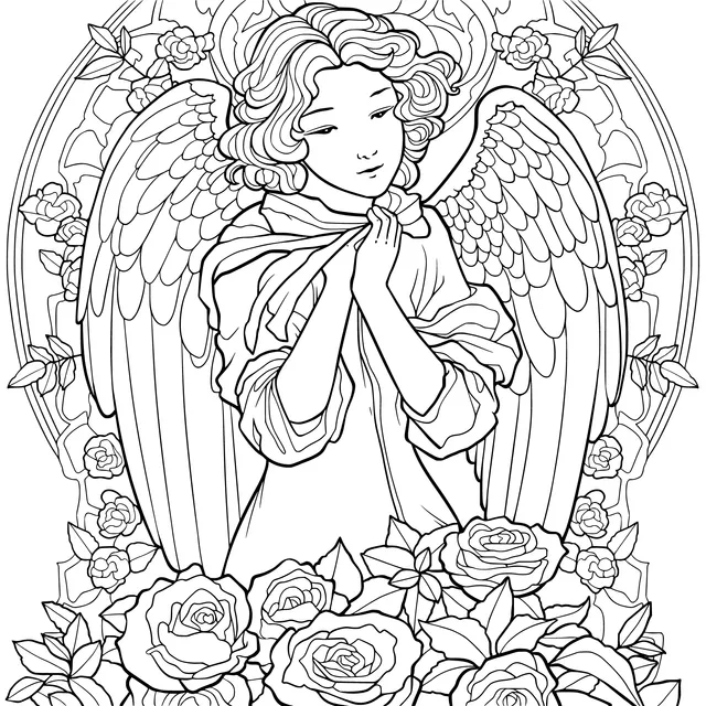 Praying Angel with Roses