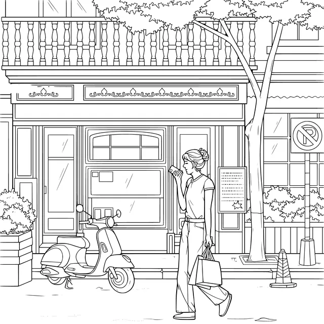 Woman Walking on the Street