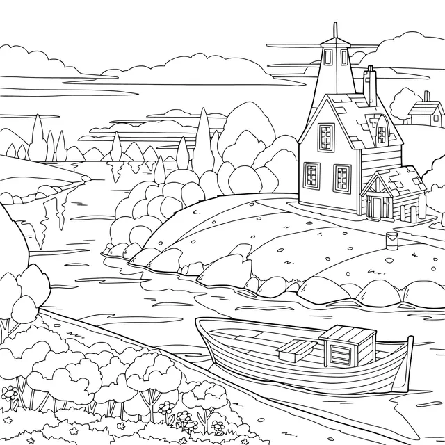 Beautiful Rural Scenery by the River